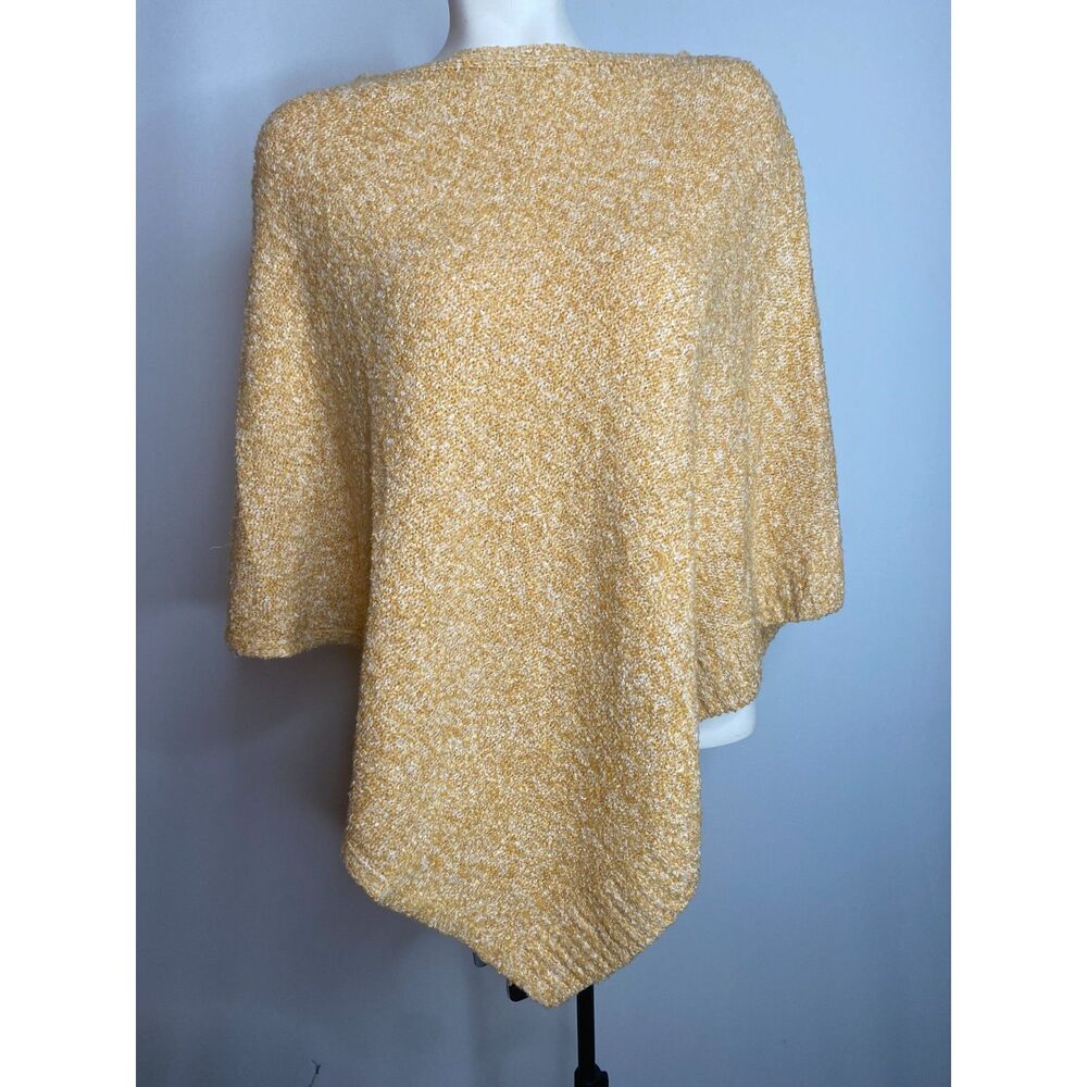 J Jill Specked Yellow Super Soft Cozy Poncho OS Size S-L